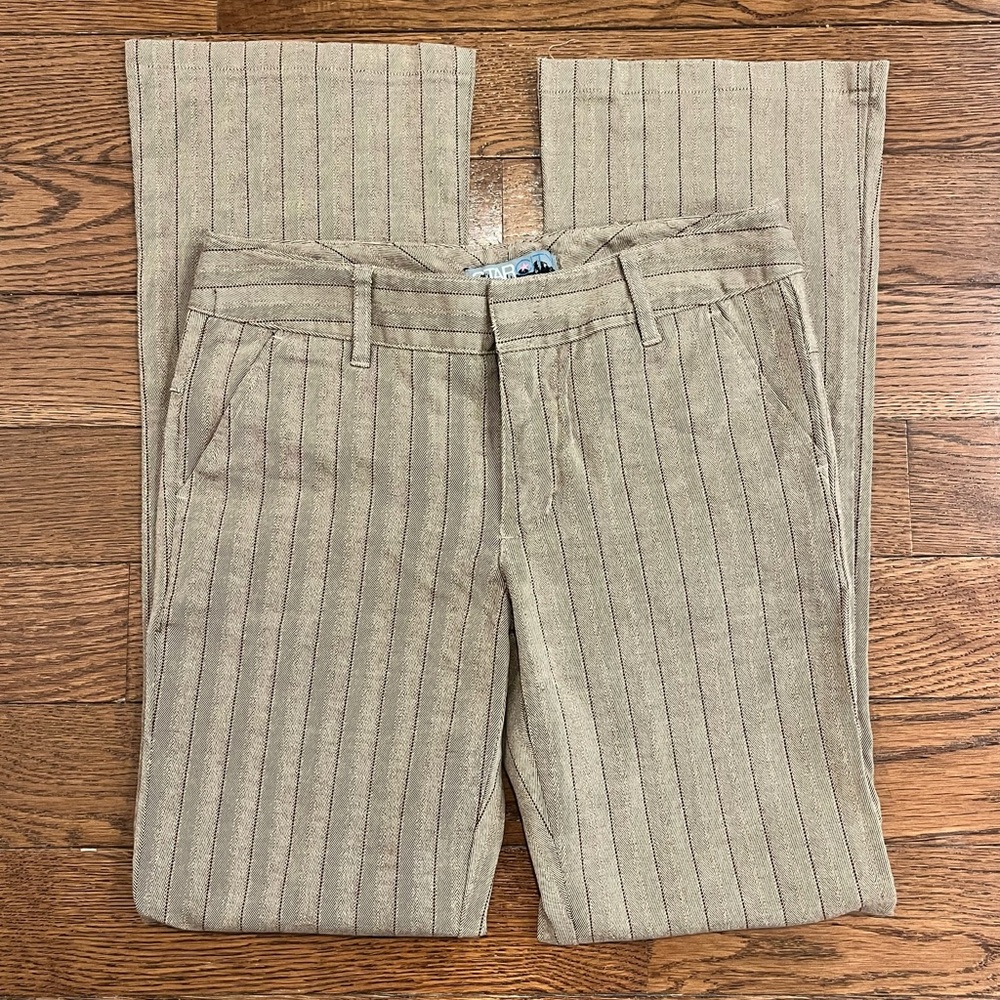 Star City Tan Striped Junior’s Pantsuit